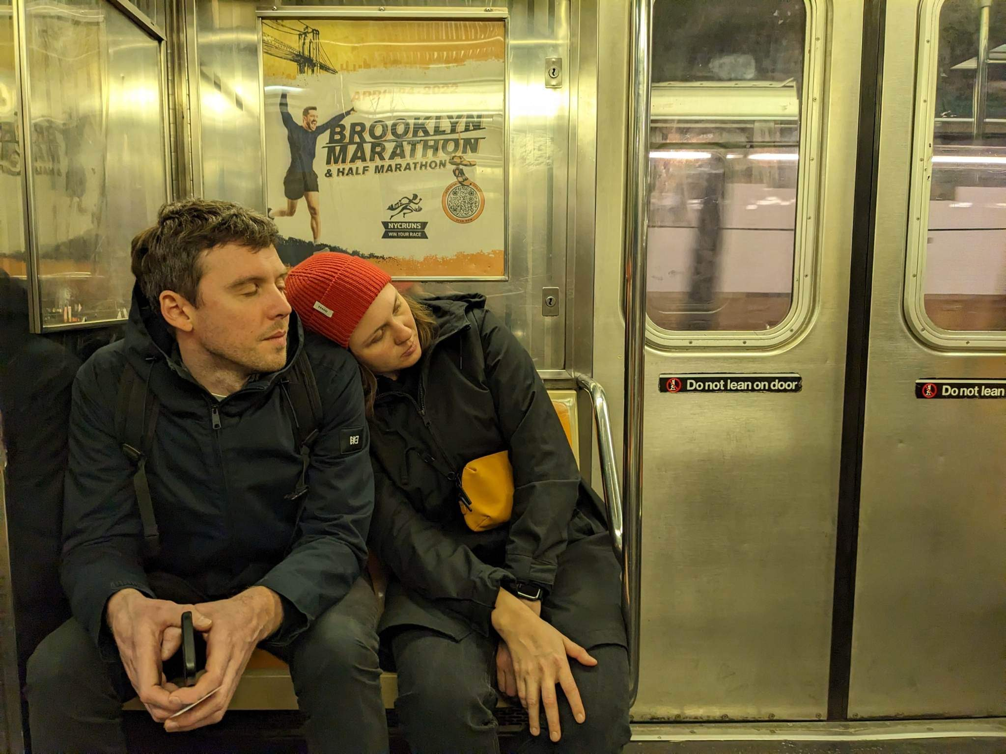 A photo of me and my wife, Zuzana, in the NYC subway at 28th Street station.